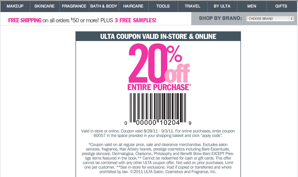 Now's the time to shop using your Ulta 20 off coupon!